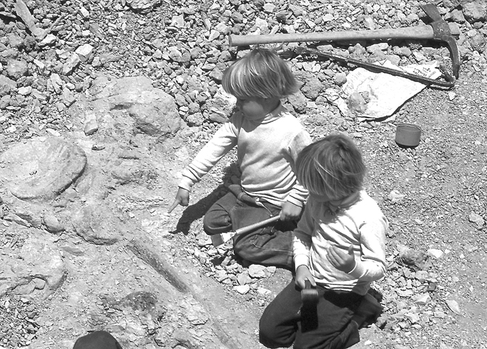 Donald and Marcus at San Ysidro Dinosaur dig near Albuquerque New Mexico